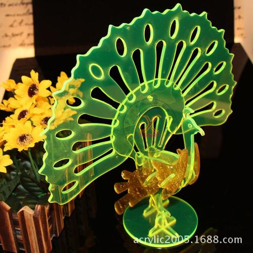 亚克力可爱孔雀玩具工艺品 厂家低价销售家庭有机玻璃品